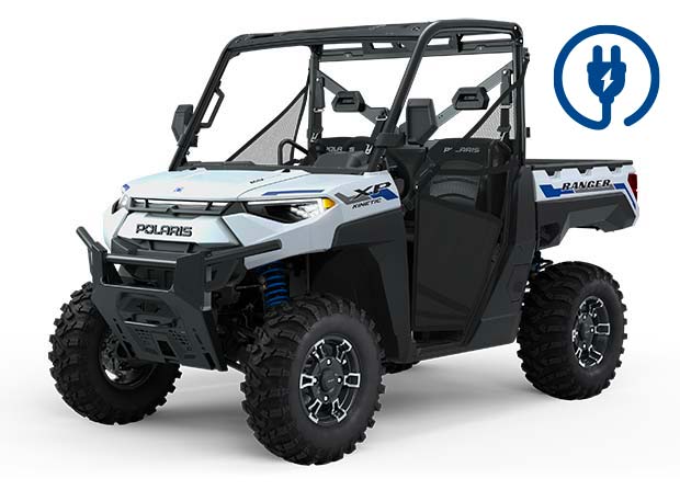 SSV électrique Polaris Ranger XP Kinetic sur fond blanc